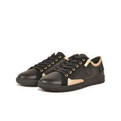 Pataugas JESTER/MIX F4I NOIR/DORÉ -Chaussures Soldes 628254 BASKET FEMME JESTER MIX F4H NOIR DORE 5 85ac9123 6bed 4796 86f8 a699064089d6