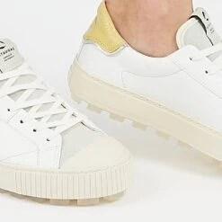 Pataugas ARAN/MIX F2H BLANC/JAUNE -Chaussures Soldes ARANMIXF2HBLANCJAUNE2