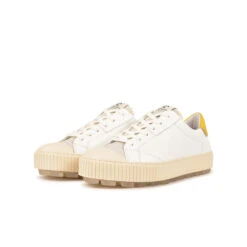 Pataugas ARAN/MIX F2H BLANC/JAUNE -Chaussures Soldes BASKET FEMME ARAN MIX F2H BLANC JAUNE 5